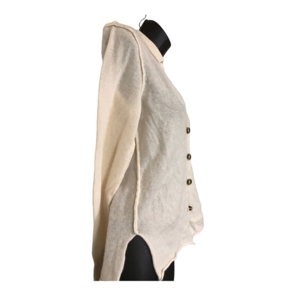 Free People paloma‎ cream 100% cashmere button front grandpa slouchy cardigan XS - Picture 12 of 14